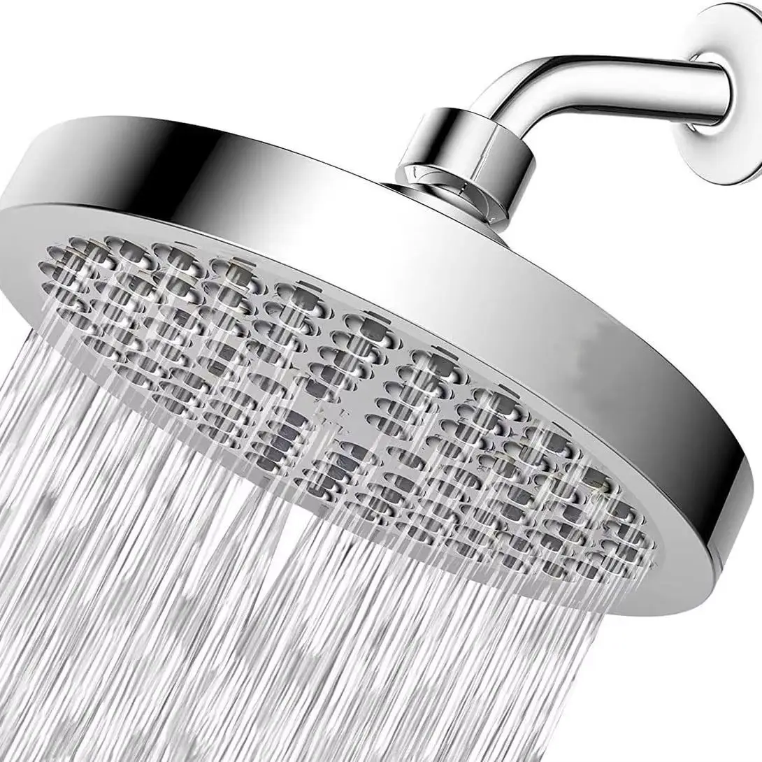 

6-дюймовая насадка для тропического душа высокого давления, полированные хромированные насадки для душа с дождевой насадкой, простая установка на 1 минуту, противозасоряющиеся насадки