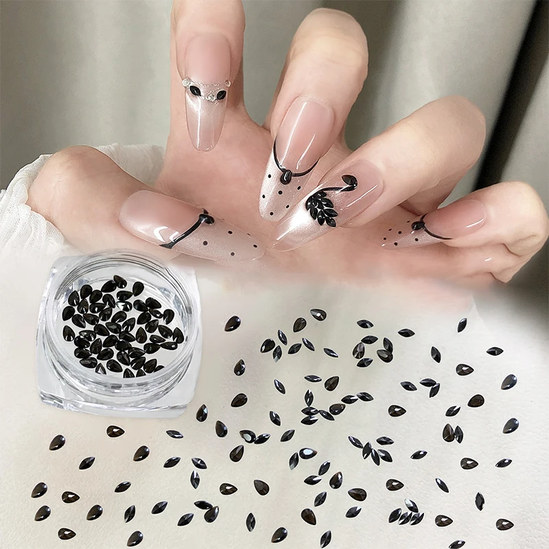 50pcs Teardrop Shape Mini Flat Bottom Nail Art Accessories Super Flash Mixed Crystal Rhinestone Nail Art Accessories
