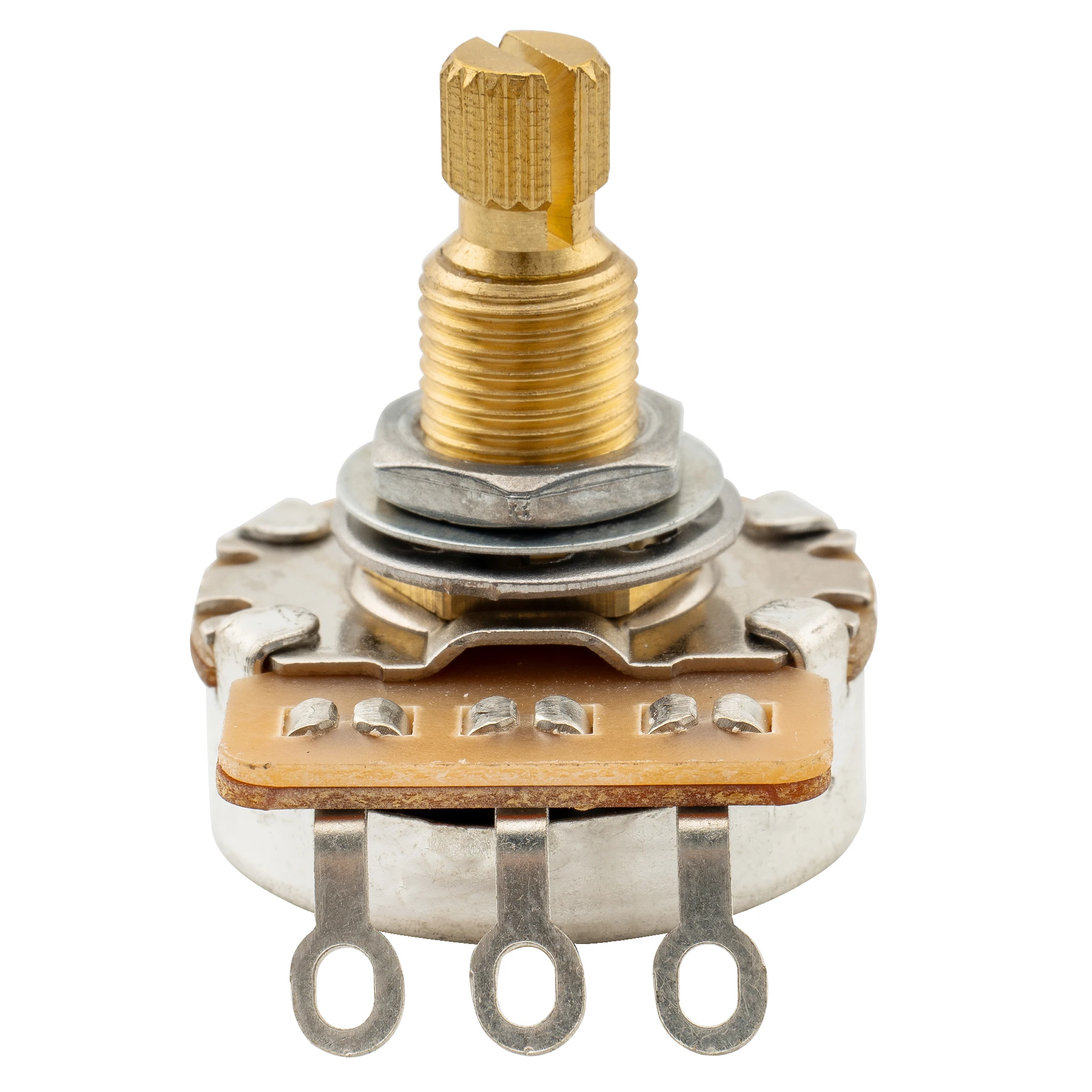 Musiclily Pro HD A250K/B250K/A500K/B500K/A25K/A1M Vollmessing Metrisch Grob 18-Spline Geteilter Schaft Potentiometer – Detail 17