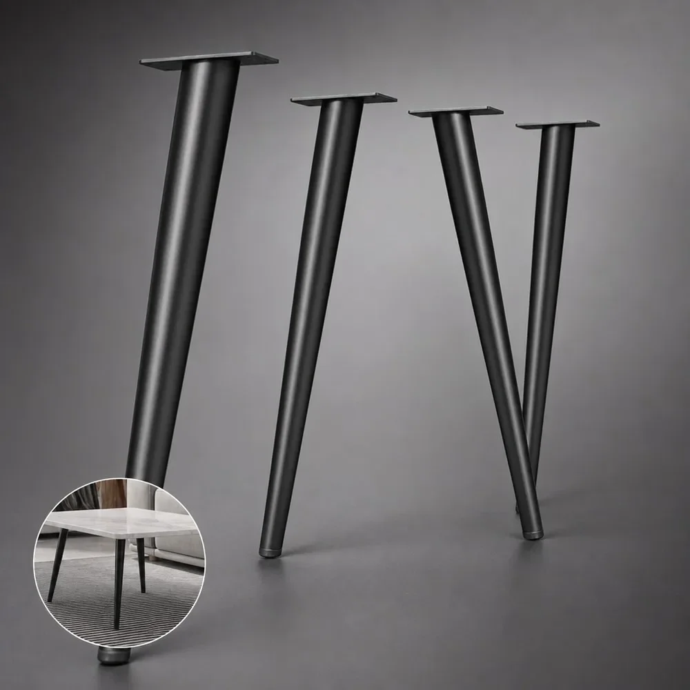 4pcs Metal Furniture Legs Replacement, Heavy Duty Table Cabinet TV Stand Feet, Modern Living Room Bedroom Furniture Leg