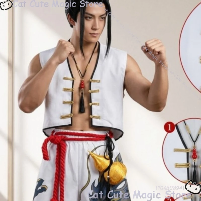 

StFighter Reet6 Jamie Cosplay Costume Ethnic Style Short Sleeve Top Pants Traditional Embroidery Game Halloween Navidad Carnaval