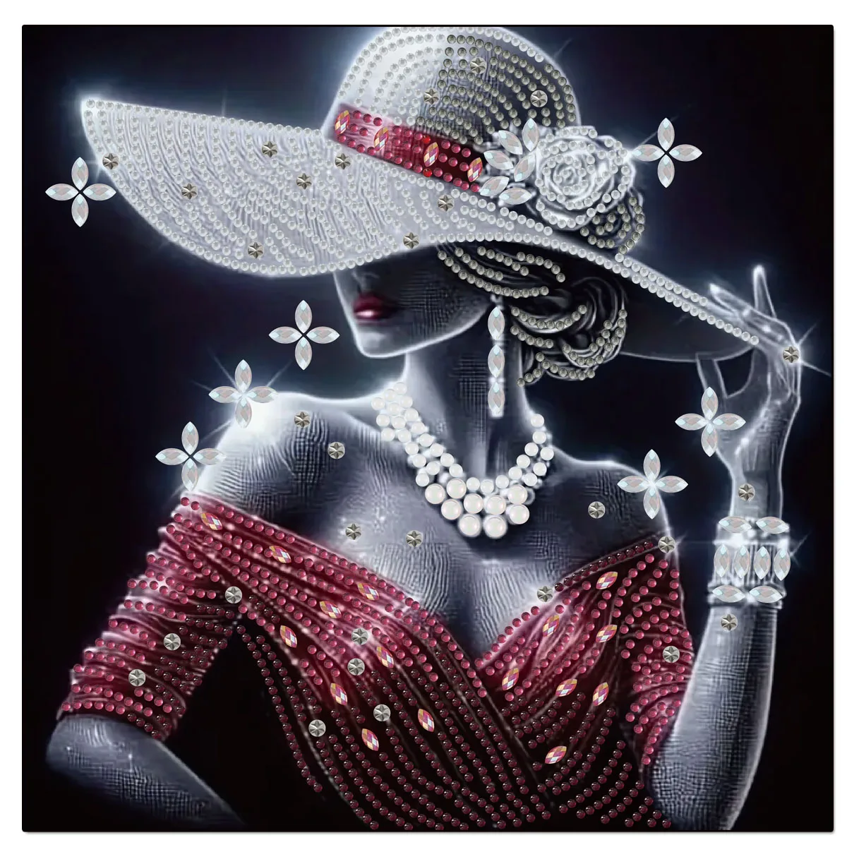 

Diamond Painting Kit Hat Woman - DIY, 5D, Crystal,partial, sparkling gem art Special Shaped Art,Diamond Mosaic Crafts