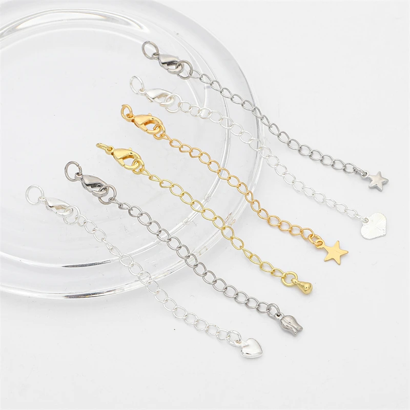 1/5 قطعة 75 مللي متر تمديد معدني تمديد الذيل سلاسل مع المشابك جراد البحر موصل سوار ذاتي الصنع القلائد صنع المجوهرات النتائج #1