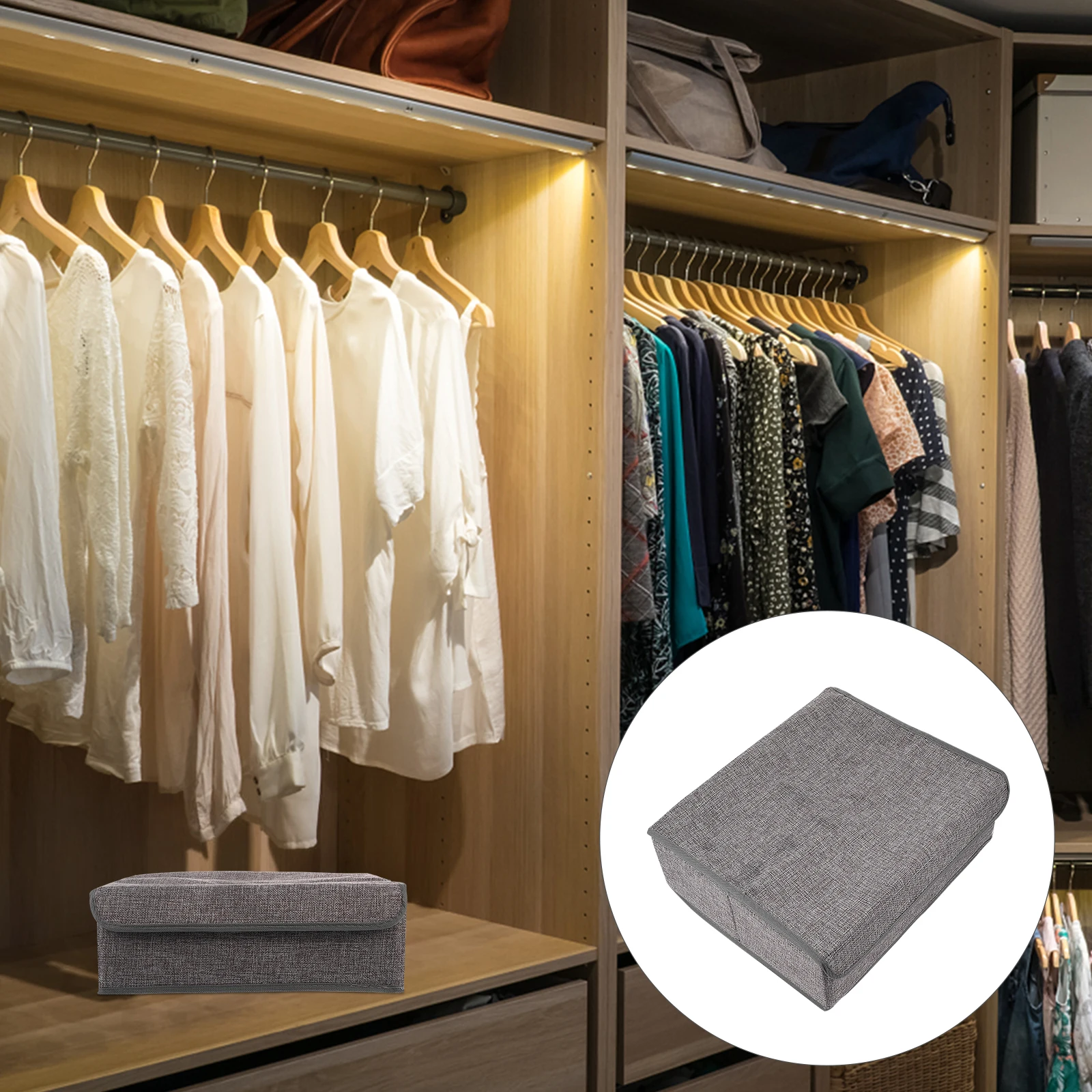 

Underwear Storage Box 13 Grids Cotton Linen Closet ganizer Bra Drawer Divider Lids Socks Ties Scarves Home Neat Solution