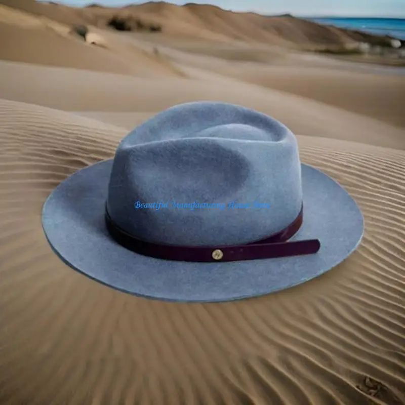 E56A Homburg Top Hat Victorian Age Porkpie Hat Exotic Panama Hat Belt Cowgirl Hat