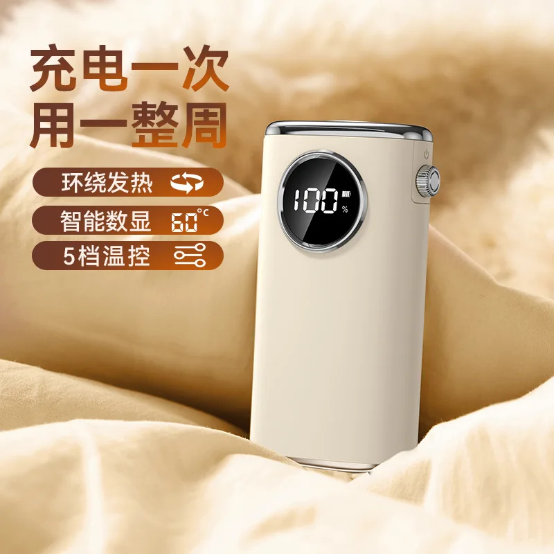 The new hand warmer 6000mA, 2-in-1 USB digital display double-sided 360 heating power bank