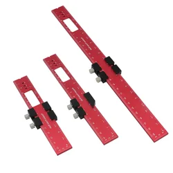 Woodworking Precision Pocket Ruler Slide Rule Inch and Metric T-Type Scribing Ruler Square Layout Tool With T-Track Slide Stops