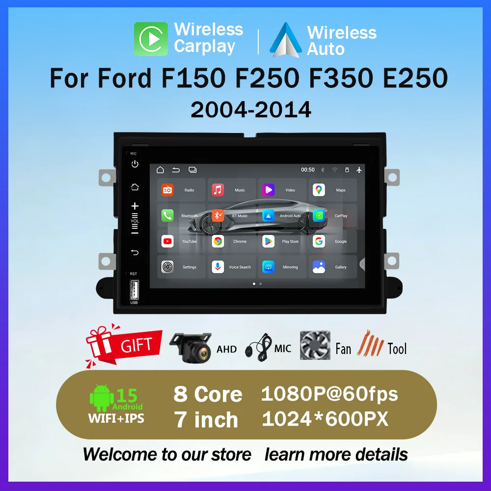 for Ford F150 7inch Wireless Carplay car audio system,Android system car multimedia player,GPS navigation,and wifi function