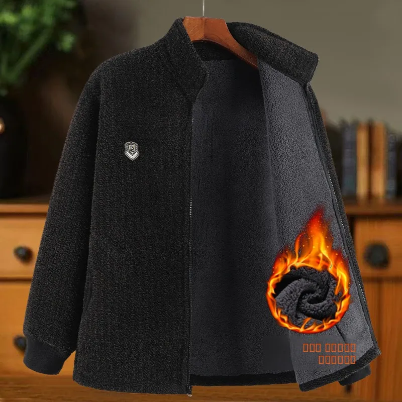 

Men's Thiened Fce Lined Cotton Jaet Winter Coat for Middle-Aged And ly Warm Sli Casual Long Coat by Chinese M...