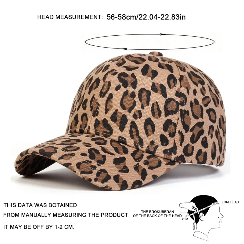 Unisex Leopard Print Baseball Caps Spring Autumn Outdoor Adjustable Casual Hats Sunscreen Hat New