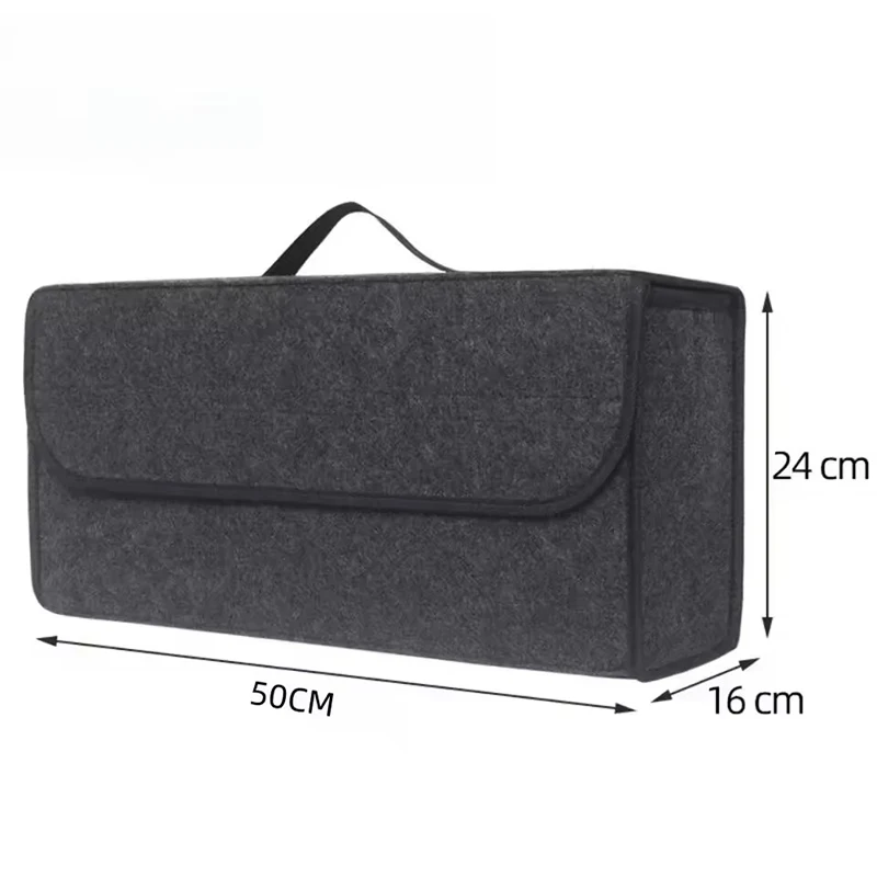 Car Trunk soft Organizer Felt Storage Box Accessories Large Anti Slip Compartment Boot Storage Organizer Tool Car Storage Bag image 3