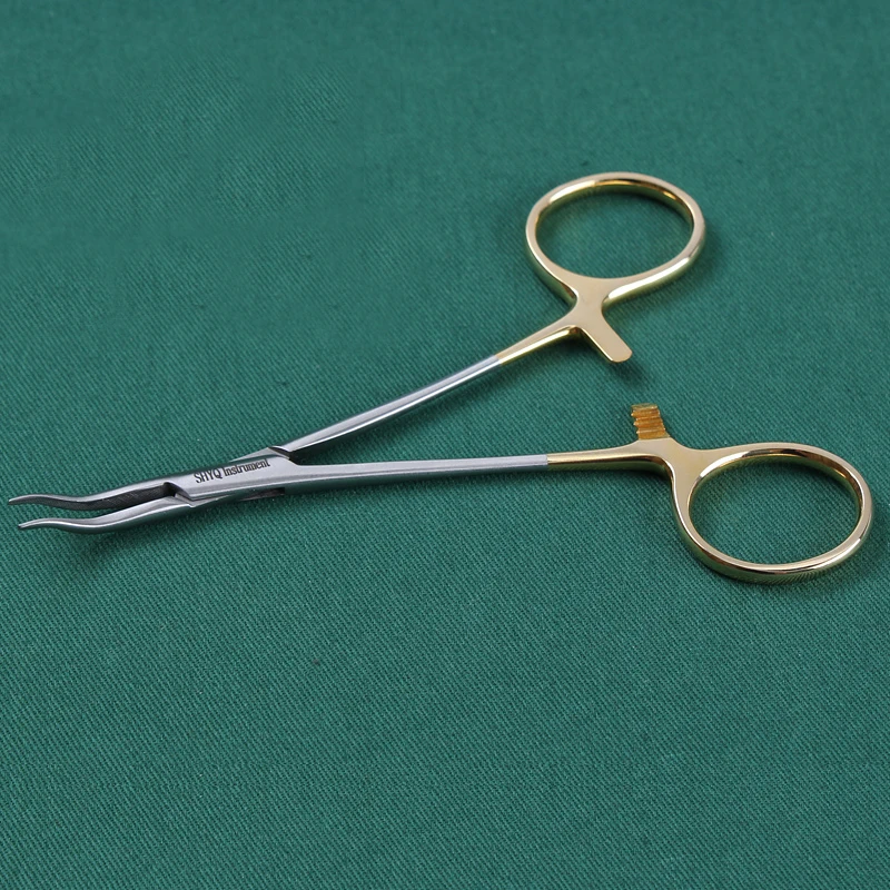 Golden Handle Nose Needle Holding Pliers Needle Clipping Device Nose Plastic Instrument Stainless Steel 12.5cm Needle Holder