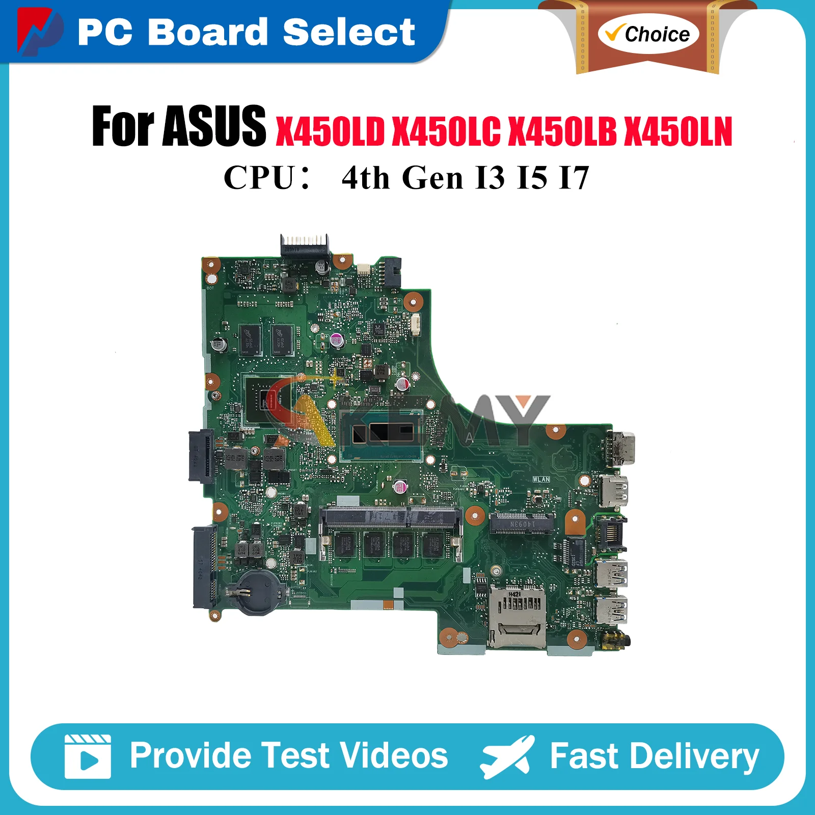 

X450LD Материнская плата для ноутбука ASUS VM480L Y481L X450L W418L K450L R412L R409L X450LD X450LB X450LC X450LN Материнская плата I3 I5 I7 CPU