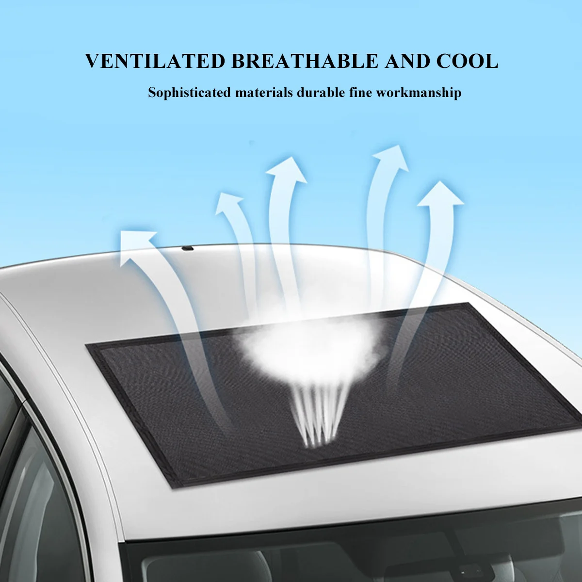

1pc Car Sunroof Curtain Magnetic Net Portable Breathable Gauze Shade Screen Uv Protection Dustproof Ventilation For Suv Auto