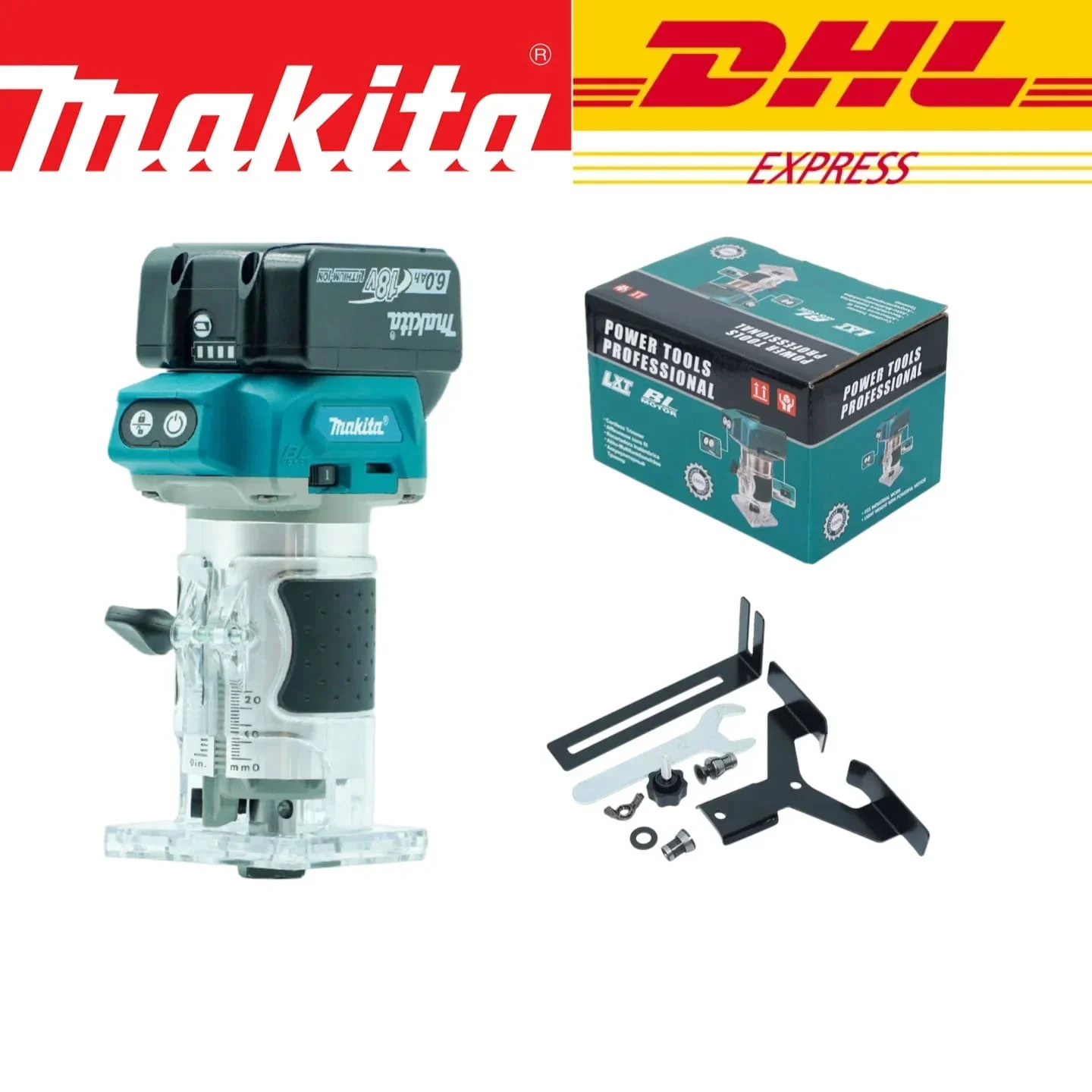 Makita DRT52 Cordless Trimmer Rechargeable Trimming Machine Brushless Slotting Tool Milling Woodwork Engraving Machine