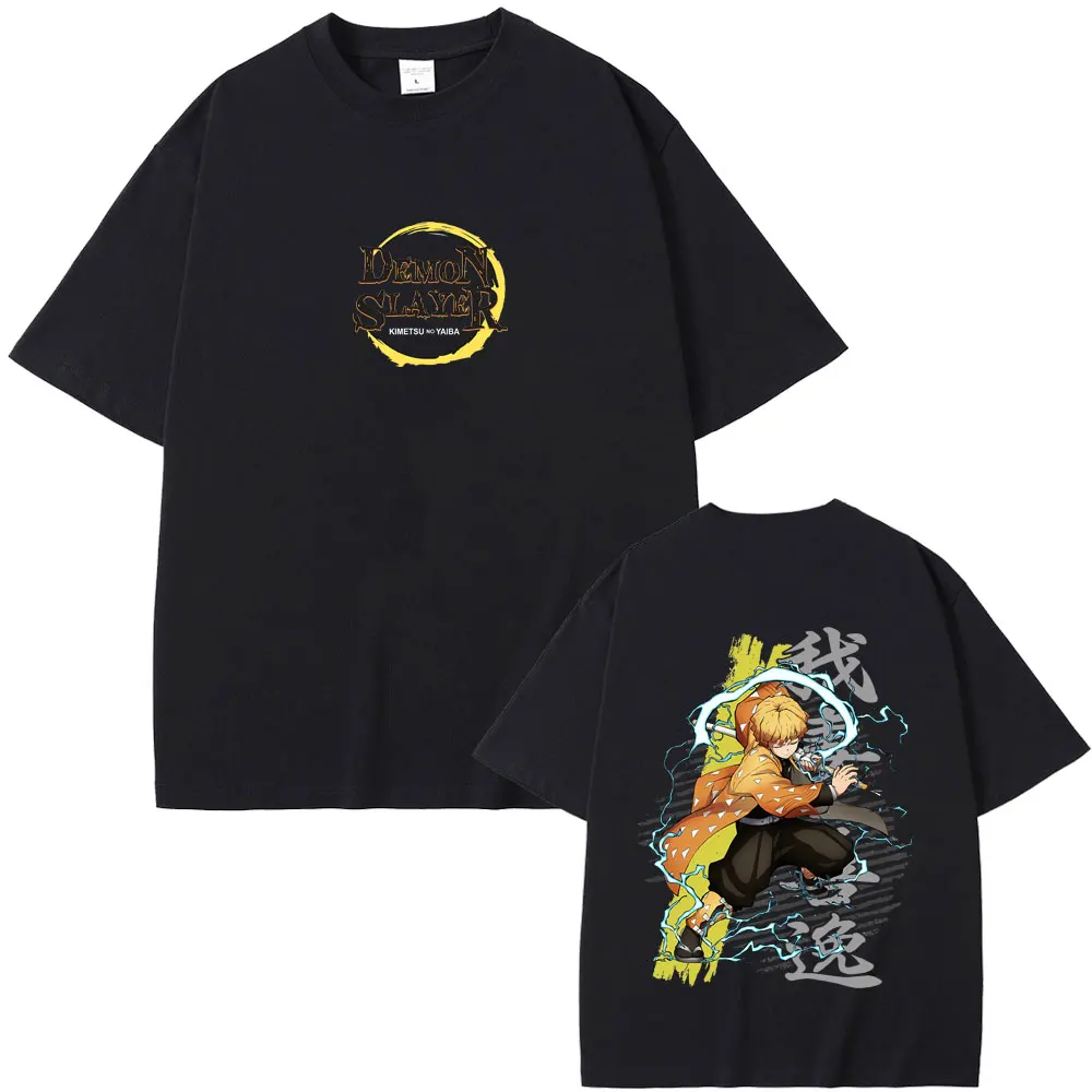 

Anime Demon Slayer Agatsuma Zenitsu T Shirts Summer Men Women Fashion Casual Oversized Streetwear Unisex Cartoon T-shirt Tops
