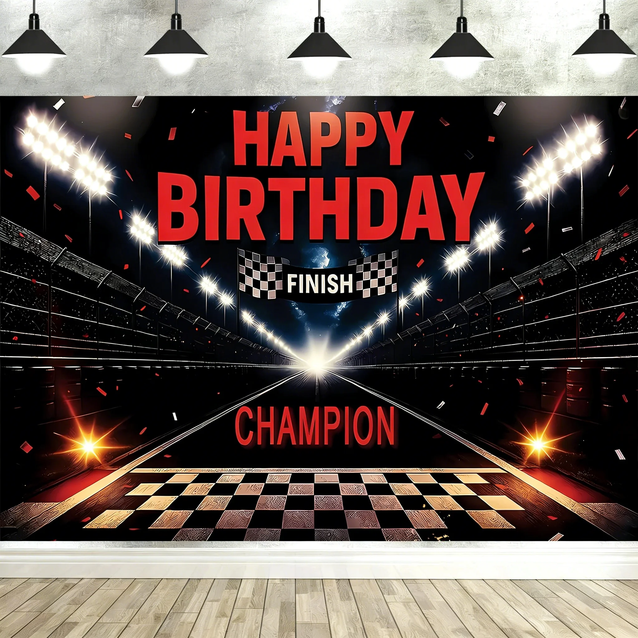 

Фон для фотосессии Monster Truck Jam – машина Grave Digger с пламенем, принадлежности для дня рождения для мальчиков, баннер и реквизит-гобелен