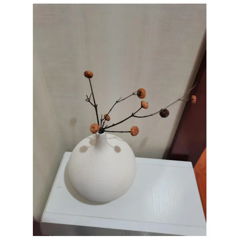 Modern Minimalist Ceramic Vase with Slender Mouth, Large and Small Perfect for Office Desktop&Living Room Indoor Decoration