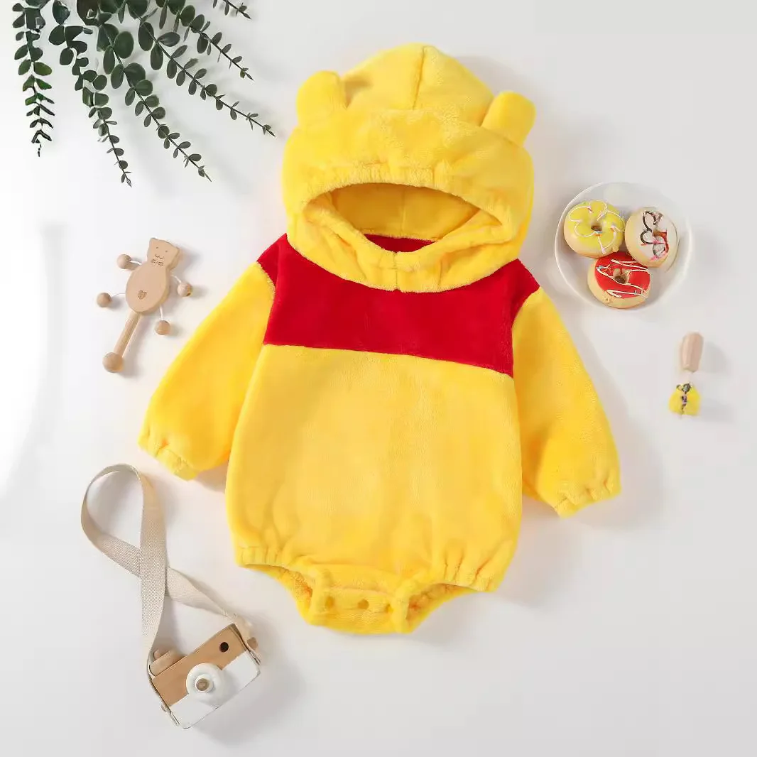 

Kawaii Baby Boy Girl Clothes Bodysuit Cartoon Bear Hooded Jumpsuit Soft Onesie Newborn Long Sleeve Birthday Gift Casual Costume