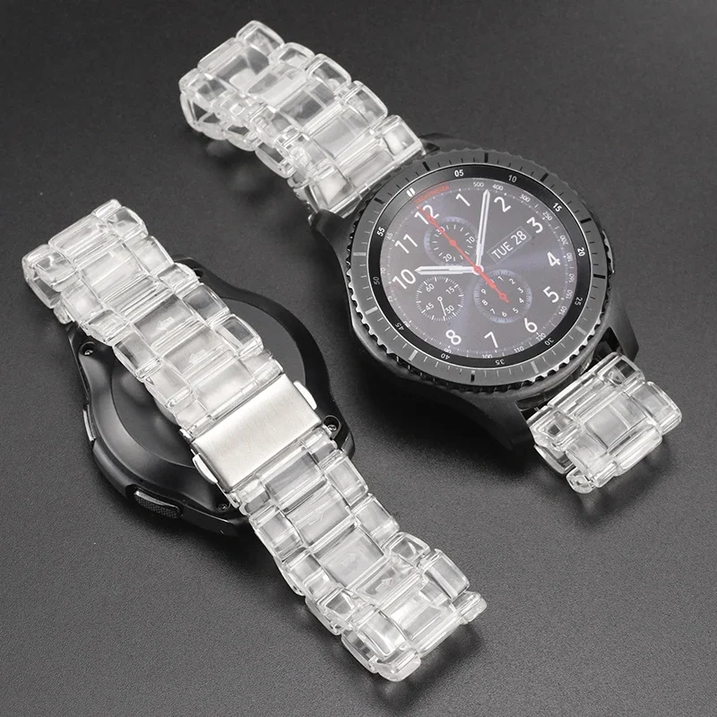 20mm/22mm Glacier strap for Samsung Galaxy watch 6-4/classic/3/5/pro/Active 2 belt Transparent bracelet huawei watch gt 4 3 2e