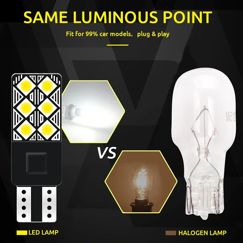1Pcs Canbus Flash Strobe W5W T10 LED 3030 12SMD Car Parking light Wedge Clearance Lights No Error 12V Reading light