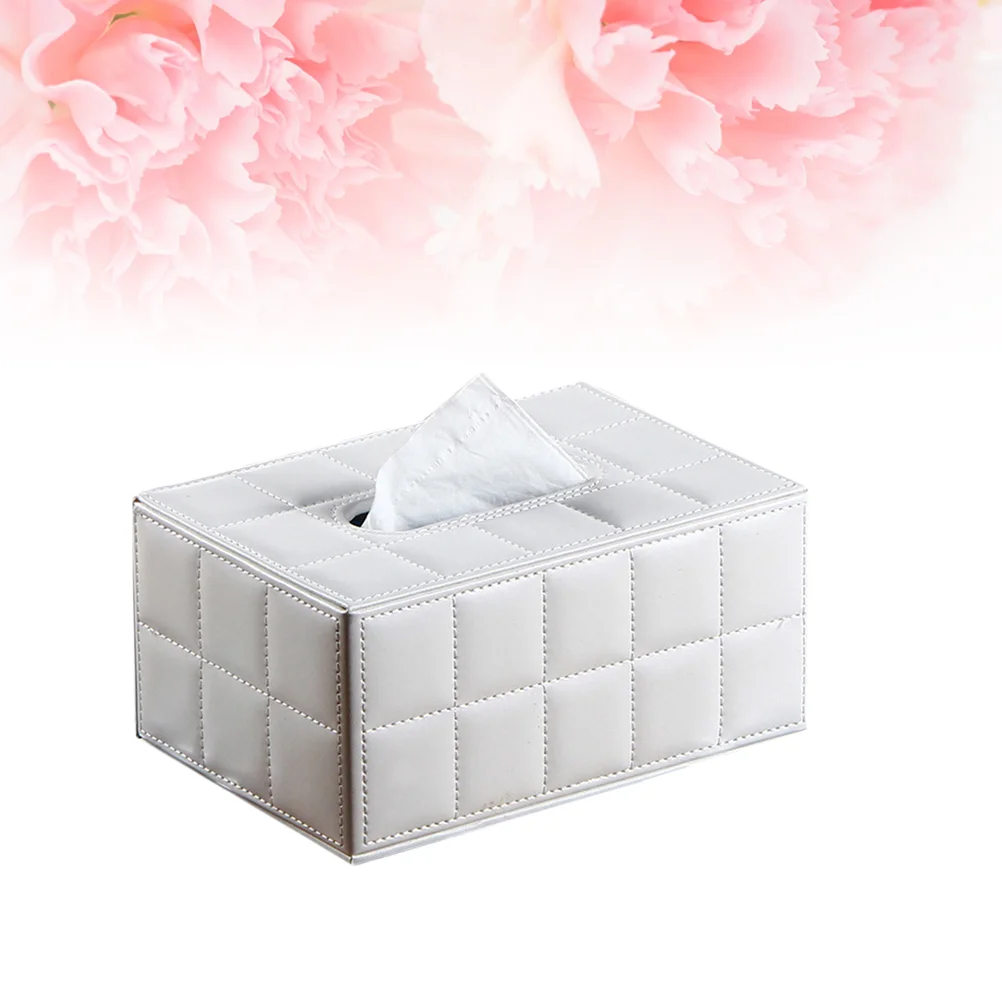 Simple PU Tissue Box Rectangle Paper Towel Holder Desktop Napkin Storage Container Kitchen Tissue Tray For Home Office