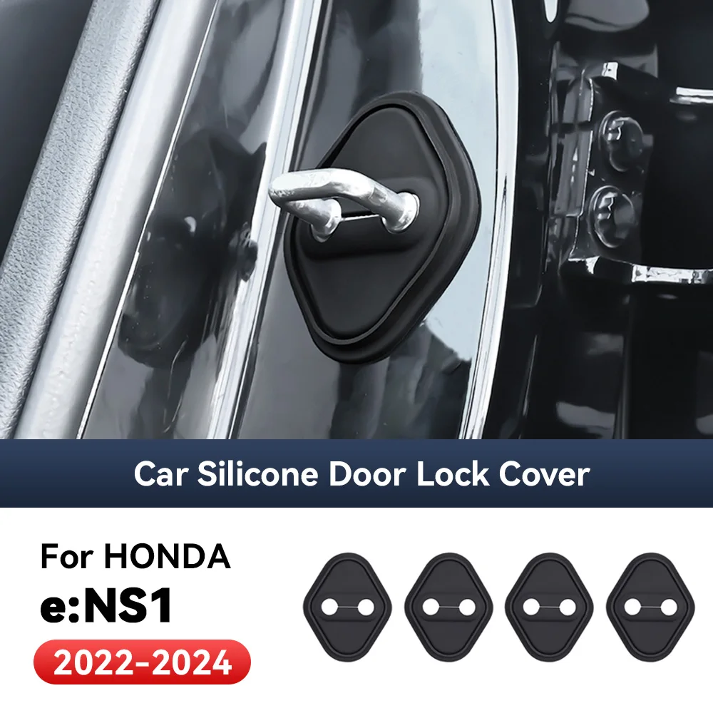 4pcs Car Decorat Accessories Silicone Protecte Auto Door Lock Latch Shock Absorber Cover For HONDA e:NS1 2022-2024