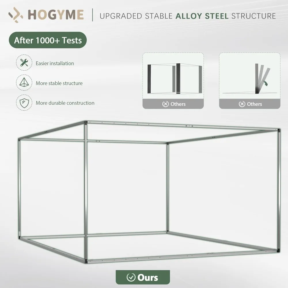 야외 창고, 업데이트된 프레임 구조 및 잠금 가능한 문, 뒤뜰 정원 테라스 잔디 창고, 다크 브라운, 10x10 피트