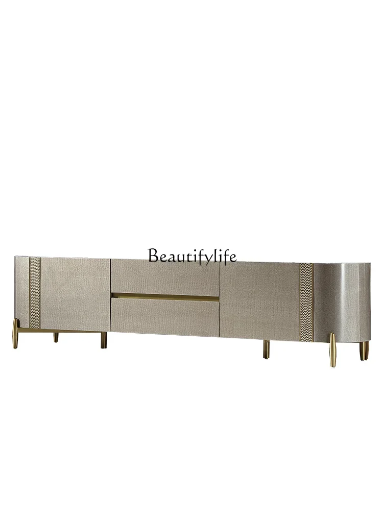 

yj9 Modern Italian Light Luxury Solid Wood TV Cabinet Living Room Floor Cabinet