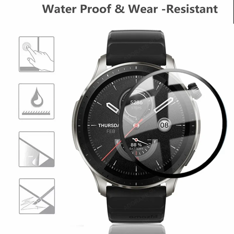 3D Curved Edge Screen Protector for Amazfit GTR 4 Soft Full Coverage Protective Film for Amazfit GTR4 Not Tempered Glass