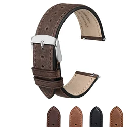 ANBEER Crazy House Leather Watch Strap 18mm 20mm 22mm Watch Band for Men Women Vintage Classic Wristband Quick Replease