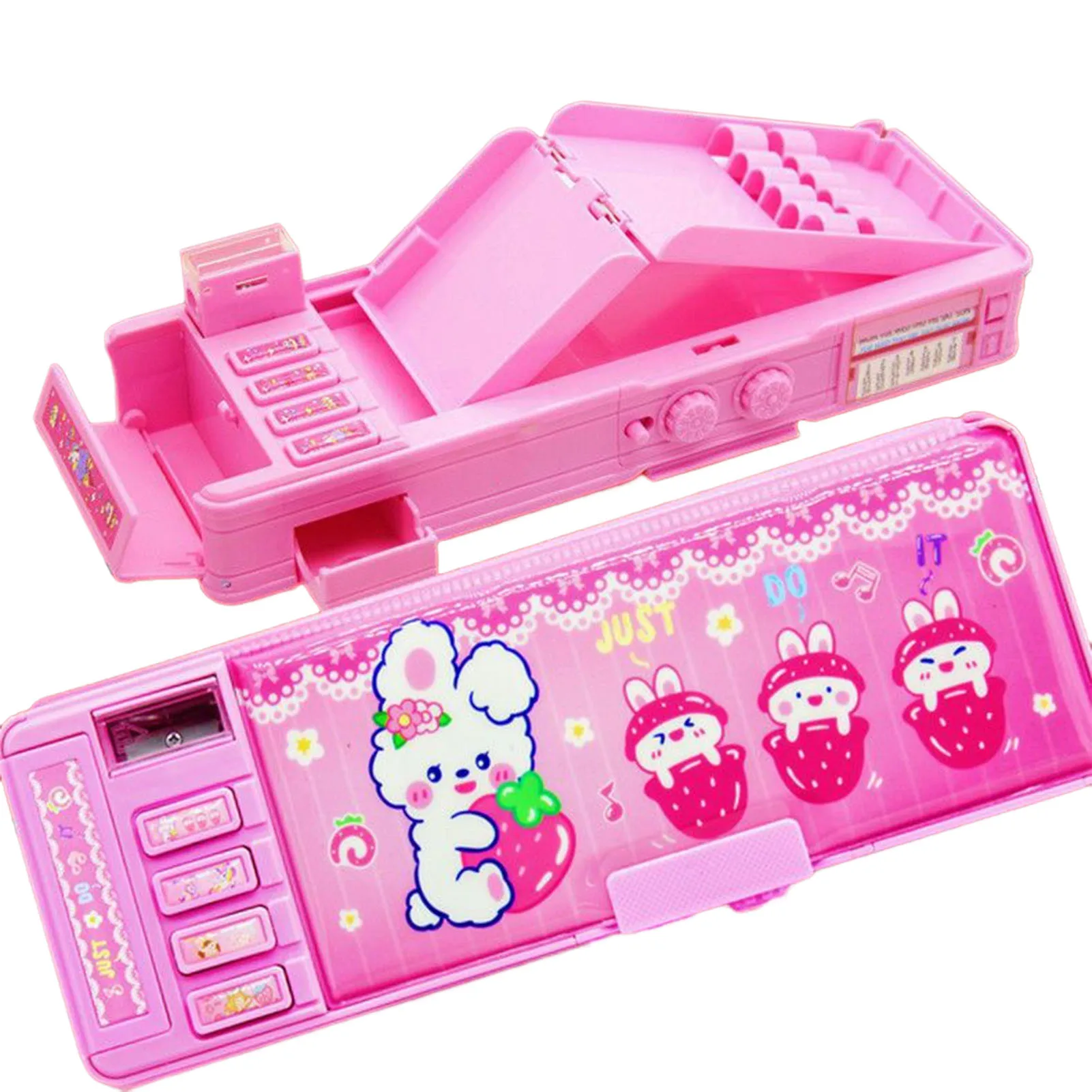 

Multi Functional Stationery Box Smart Female Password Lock High Tech Pencil Case Mechanism Bilayer Girls School Students