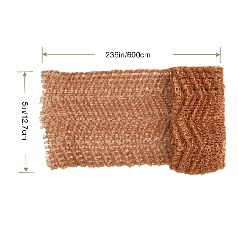 Rouleau de filtre à vapeur en maille de cuivre 12,7 cm x 6 m, maille de fil de cuivre tricotée anti-escargots