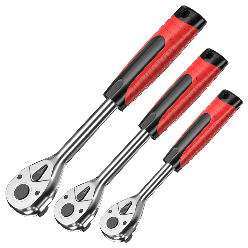 Spanner Automatic Quick Release Fast 1/4 1/2 3/8 72Teeth Telescopic Ratchet Can Adjust 90 Degrees Scaffold Ratchet Handle Wrench