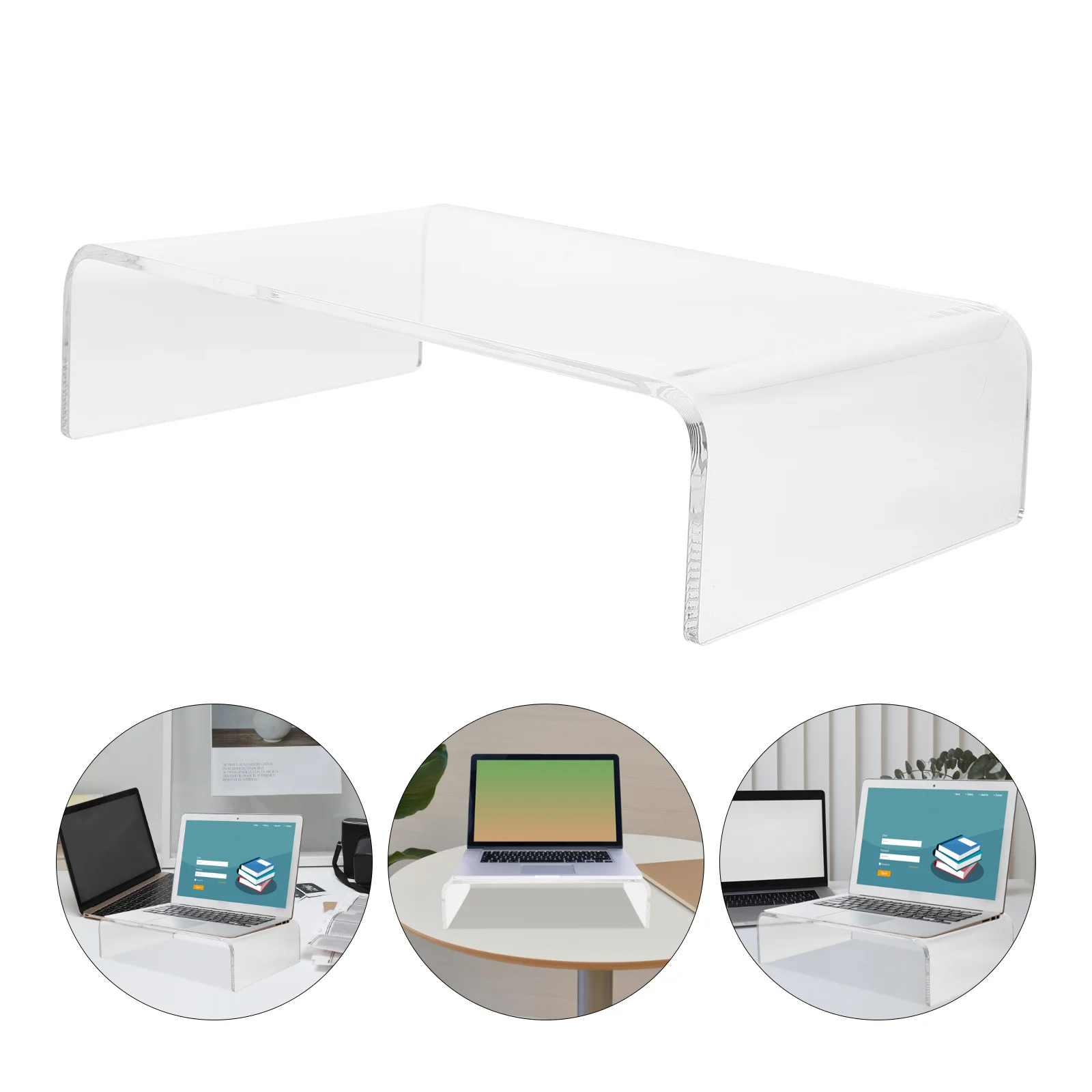 

Acrylic Computer Monitor Stand Riser Clear Desktop Riser Ergonomic Monitor Holder for Height Posture Improvement