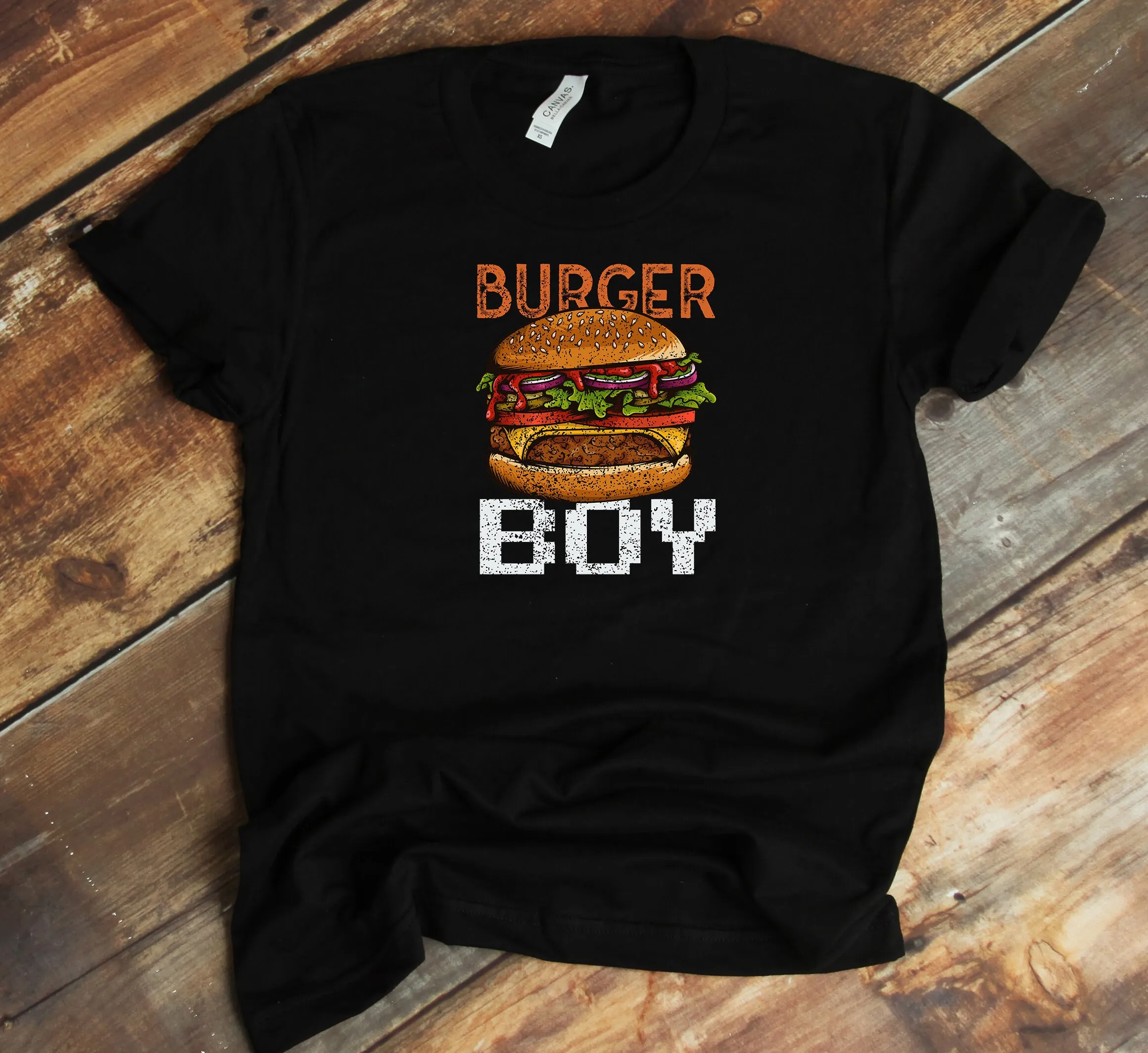 Hamburger Lover T Shirt Boy Cheeseburger Funny Fast Food Junkie