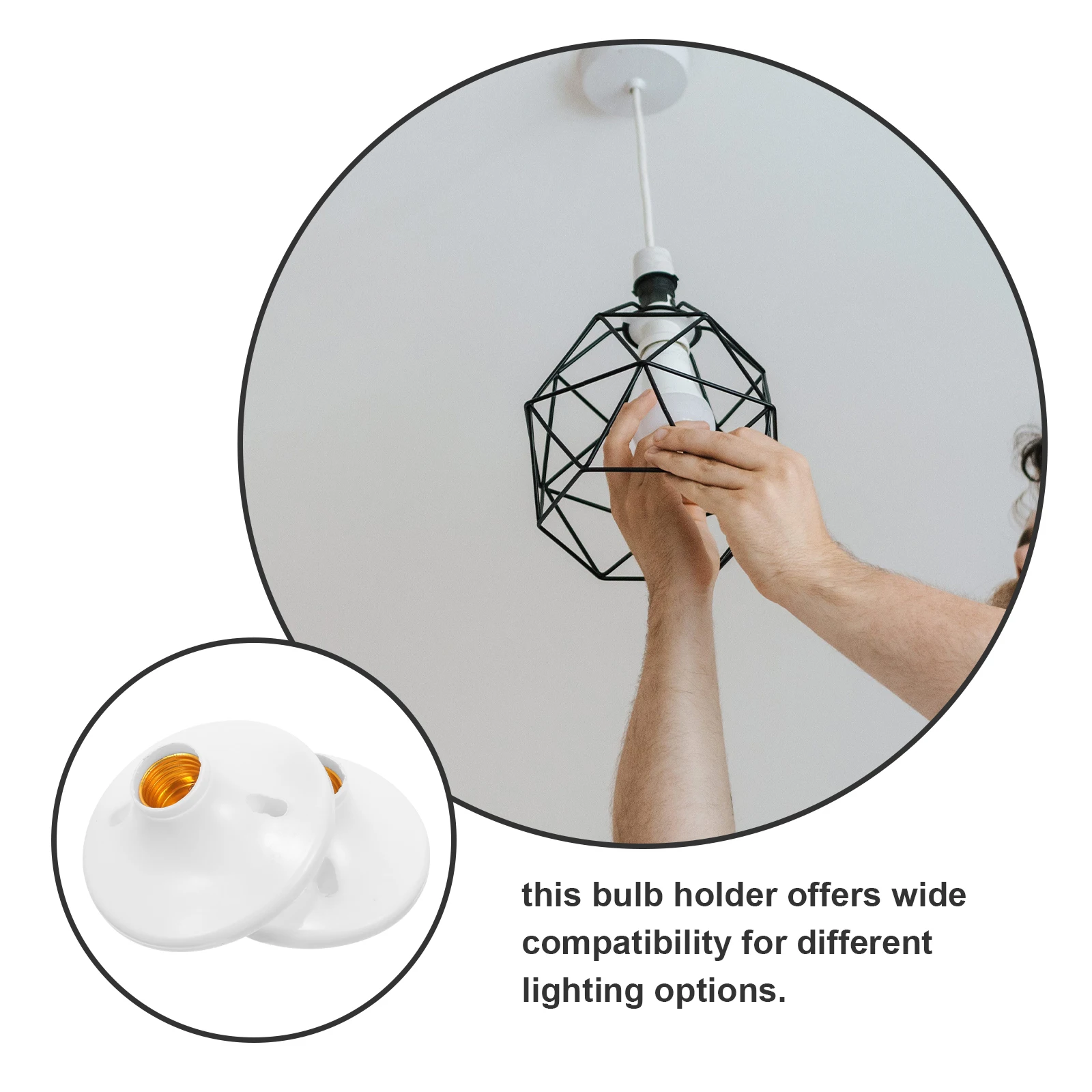 

10pcs E27 Sockets Copper Flat Design Durable Metal Bulb Holders for Home Commercial Spaces Screw Lamp Parts Base