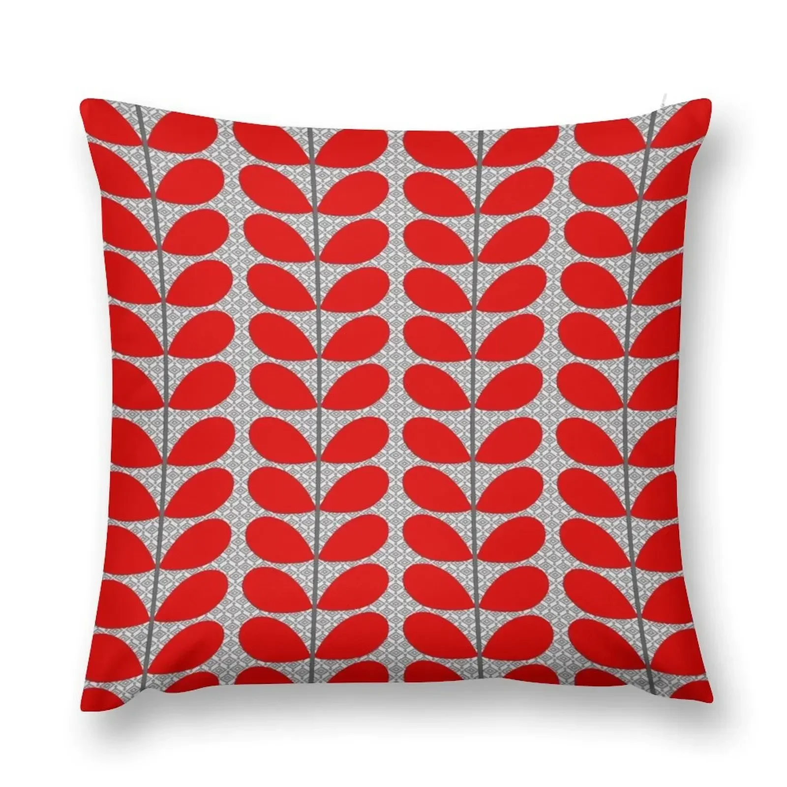 

Mid-Century Danish Leaves, Deep Red and Gray Throw Pillow Marble Cushion Cover Sofa Pillow Cover pillow