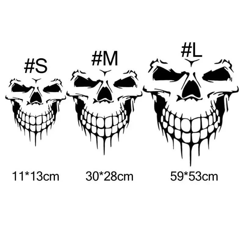 Large Size 59X53CM Skull Head Car Stickers and Decals Reflective Vinyl Car Styling Auto Engine Hood Door Window Car Stickers view 4