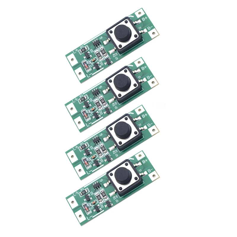 4PCS LED Light Switch Control Module 3-12V High-Current Flashlights On/Off Driver Board Built-in Push-button DIY Accessories