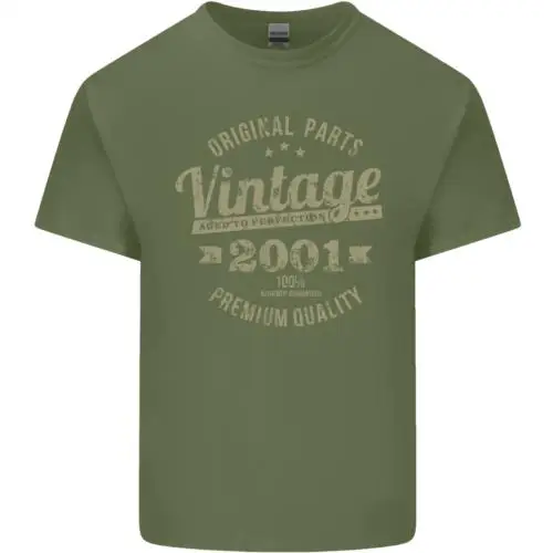 Vintage Year 23rd Birthday 2001 Mens Cotton T-Shirt Tee Top