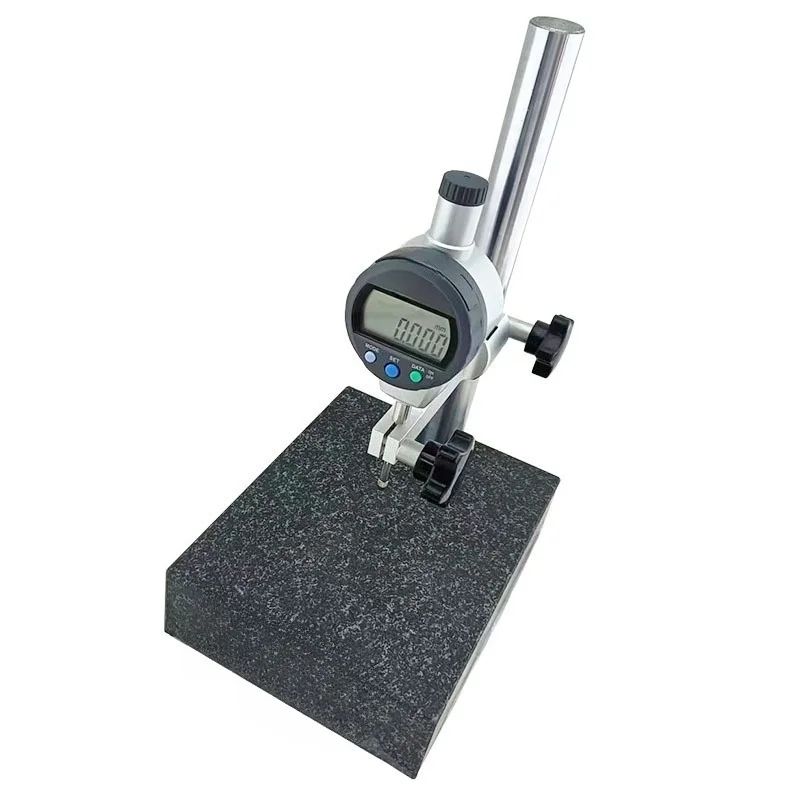 Grade 00 Precision Granite Measuring Stand - 150x100x50mm Base, 8mm Holder, 250mm Support Rod for Dial Indicators