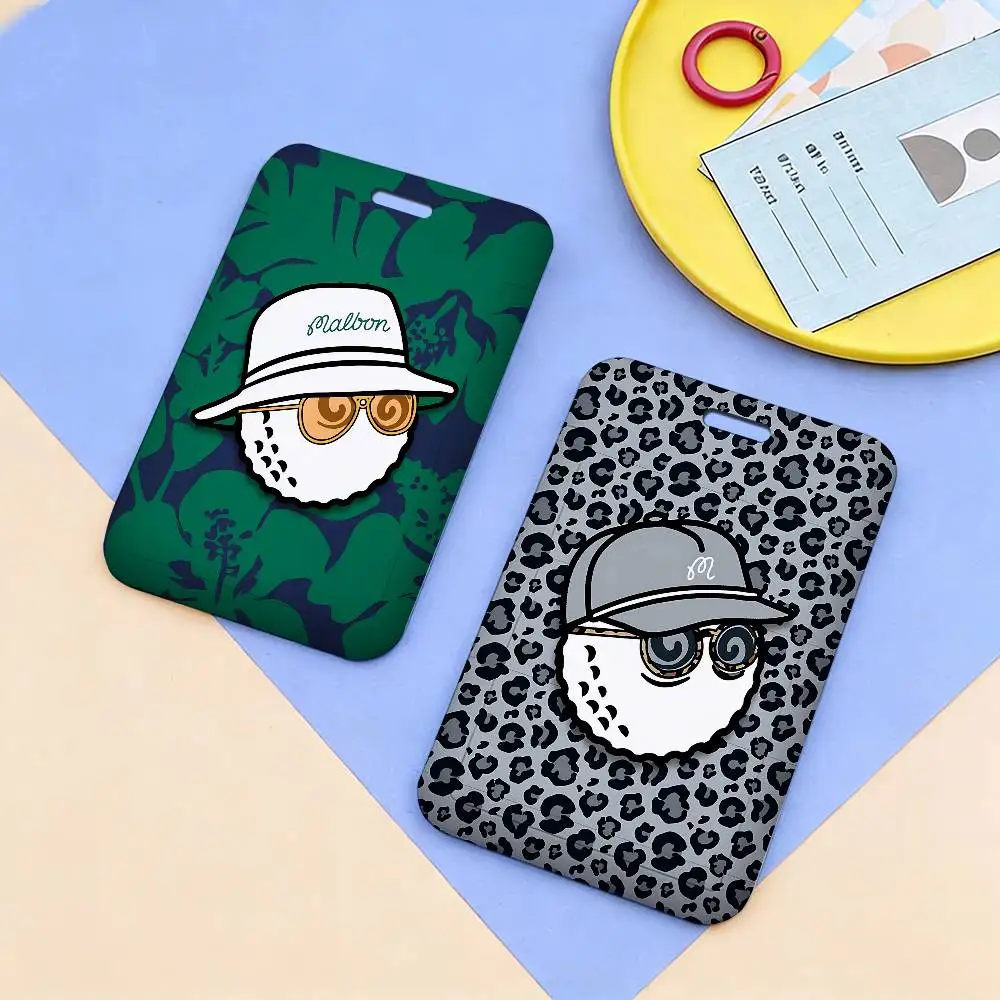Brand M-Malbon G-Golf Logo Working Bank Credit Card Holders with Long Lanyard Employee Name ID Card Cover Holder Nurse