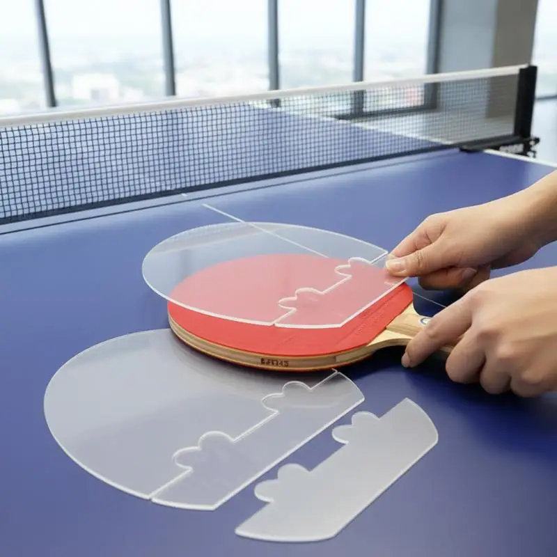 Table Tennis Rubber Gluing Auxiliary Positioner Transparent Acrylic Plate Paddle Tool Rubber Alignment Guide for Racket Reglue