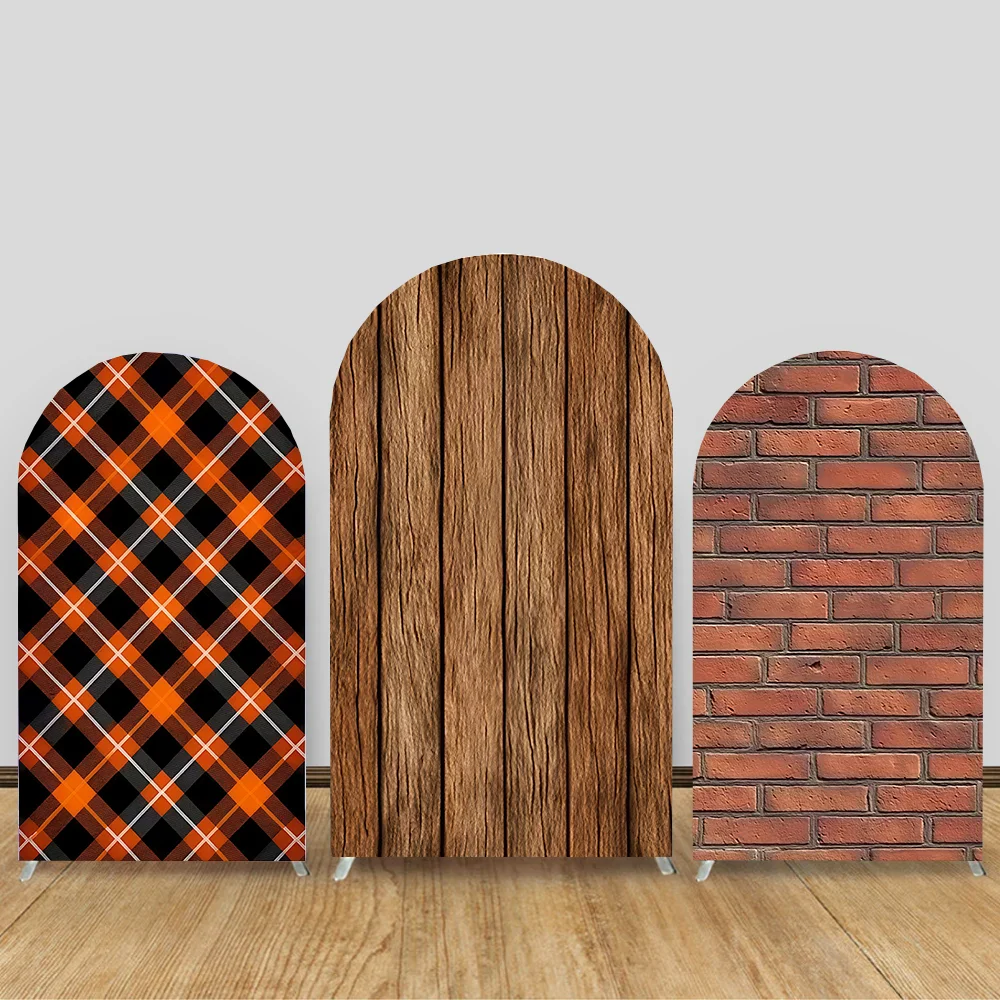 

Brick Wooden Wall Arch Backdrop Cover 2-Sided Chiara Arch Stand Cover for Wedding Birthday Party Decoration