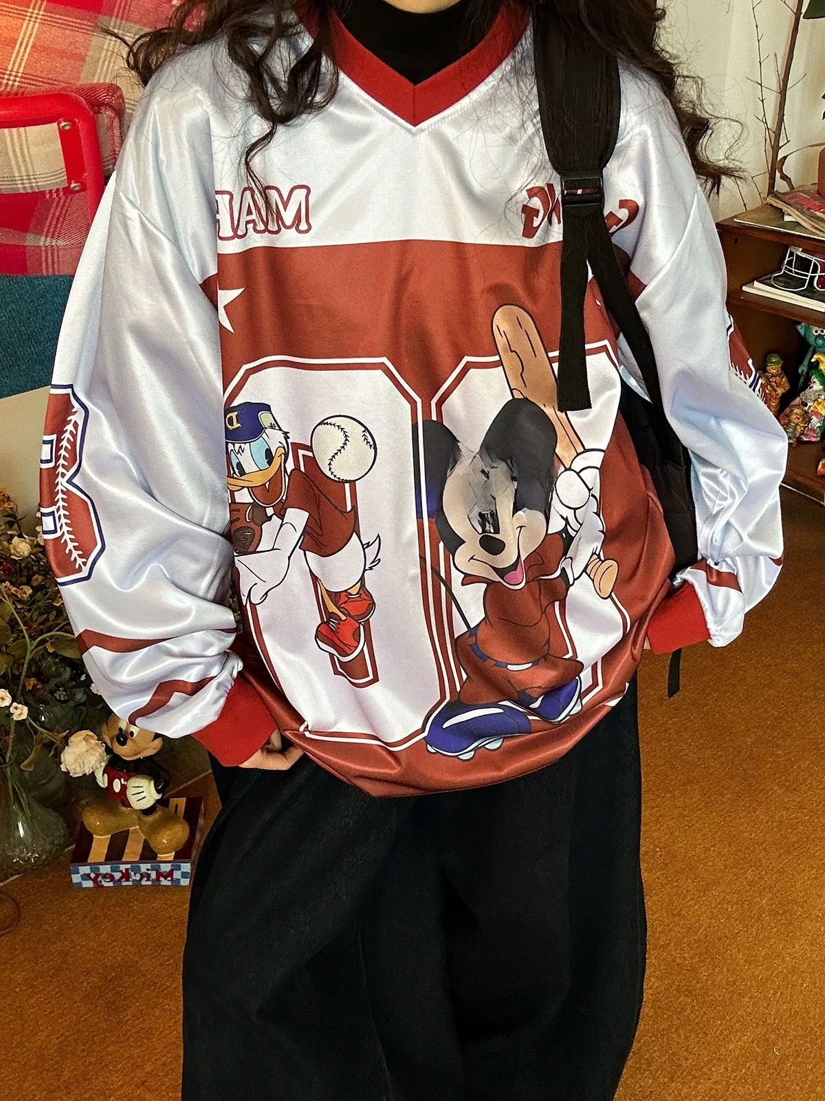 

Print Sweatirt for Girls Cute Color Blo Spring New Arrival Casual Comfortable Long Sve V-Ne Top