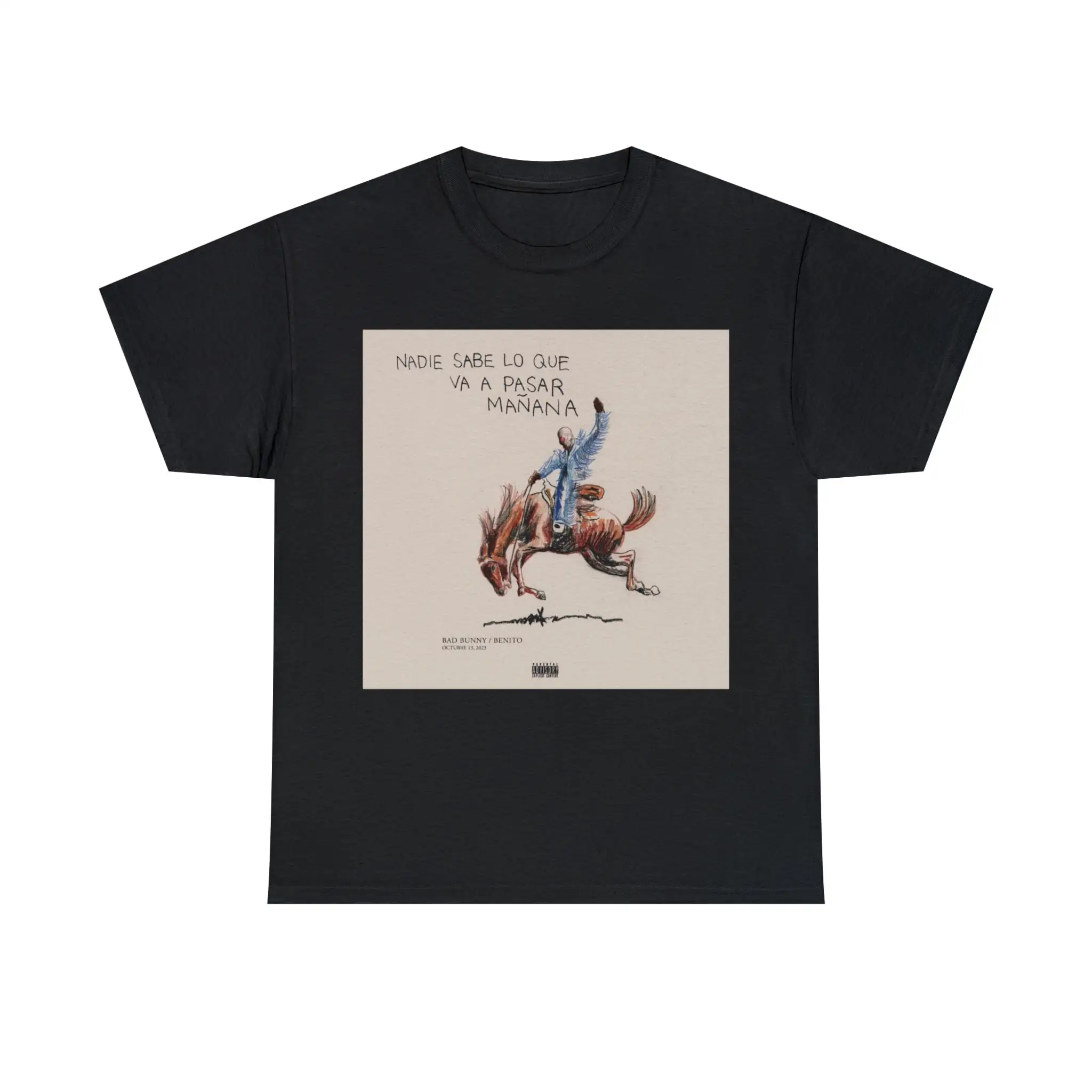 Cubierta de álbum Unisex, camiseta de Bad Bunny, Nadie, saber Lo Que Va a Pasar, Mañana, Monaco, una vista previa de donde ella Va, trampa latina, Reggaeton