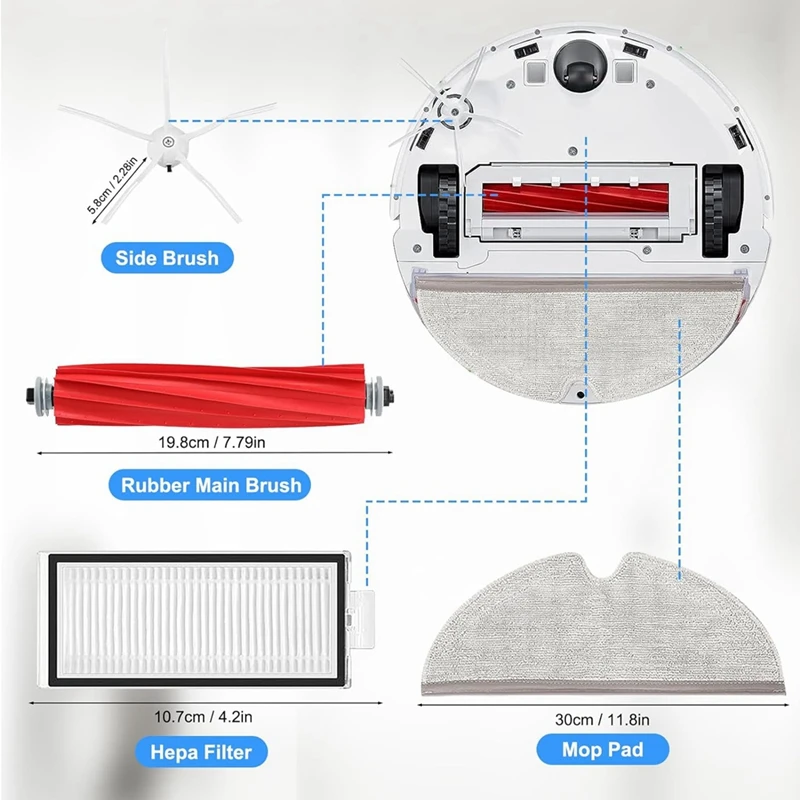 Accessory Kit for Roborock Q7, Q7+, Q7 Max, Q7 Max+ Vacuum Cleaner Replacement Parts