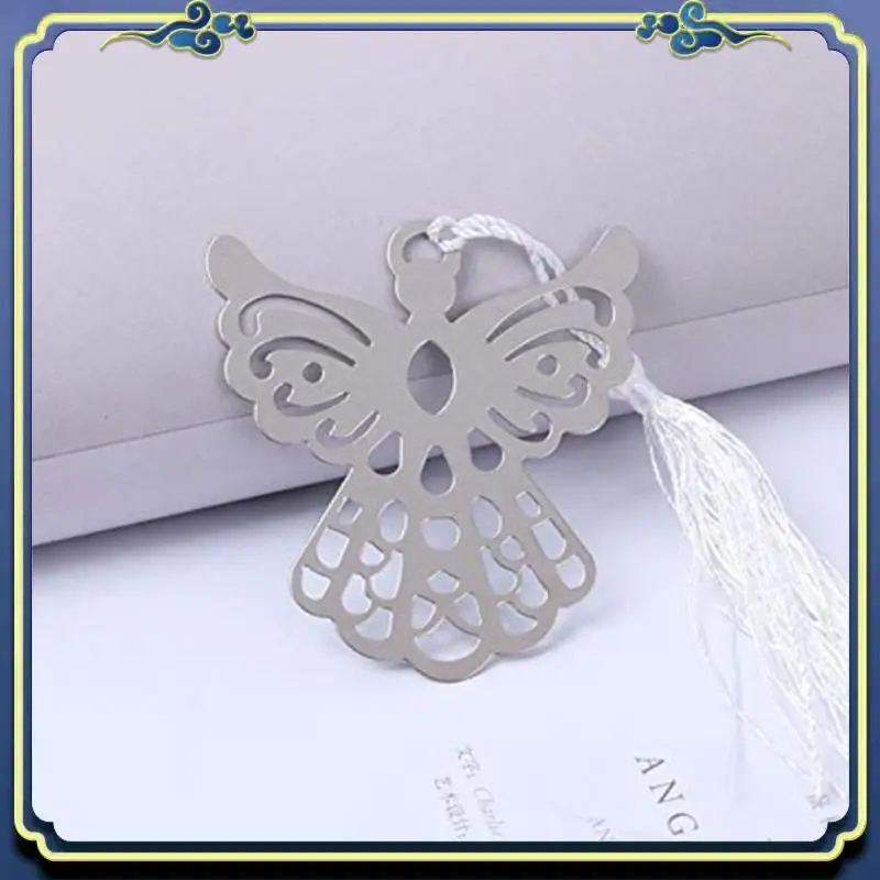 Portable 100Pcs Angel Bookmark Favor With Elegant Silk Tassel Wedding Party Favor Gift Boxed Book Lovers Collection Bookmark