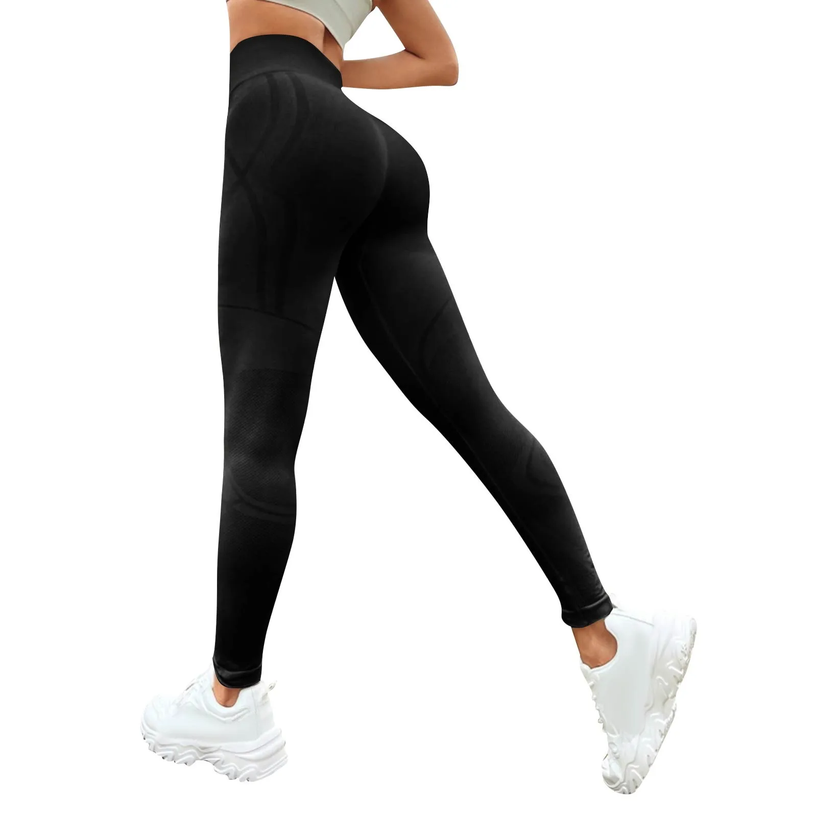 New High Waist Yoga Pants for Women Tummy Control Leggings Stretchy Soft Workout Running Pants Comfortable Gym Sports Pants